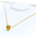 Distinctive Dynamic 21k Gold CZ Necklace 