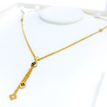 Attractive Floral Hanging 21k Gold Necklace 