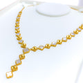 Stately Alternating 21k Gold Clover Necklace 