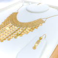 Captivating Royal Netted 21K Gold Necklace Set 