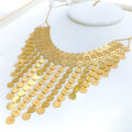 Captivating Royal Netted 21K Gold Necklace Set 