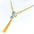 Fancy Fashionable 21k Gold Butterfly Necklace 