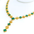 Bright Opulent 21k Gold Reflective Clover Necklace 