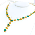 Bright Opulent 21k Gold Reflective Clover Necklace 