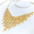 Impressive Extravagant Floral 21K Gold Necklace Set 