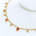 Fancy Fashionable Plush 21k Gold CZ Necklace 