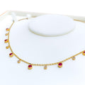 Fancy Fashionable Plush 21k Gold CZ Necklace 