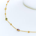 Sleek Vibrant 21k Gold CZ Necklace 