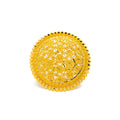 High Finish Flower Adorned 22k Gold Statement Ring