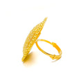 High Finish Flower Adorned 22k Gold Statement Ring