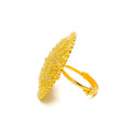 Decadent Floral Cluster 22k Gold Statement Ring 