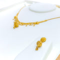 Trendy Lightweight 22k Gold Gleaming Necklace Set 