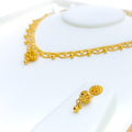 Charming Tasseled 22k Gold Chandelier Necklace Set 