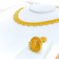 Royal Lustrous Laced 22k Gold Necklace Set 