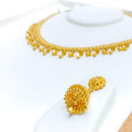 Dynamic Classy Tasseled 22k Gold Necklace Set 