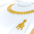 Unique Captivating Rippled Chain 22k Gold Necklace Set