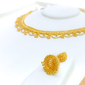 Impeccable Geometric Laced 22k Gold Necklace Set 