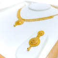 Traditional Embellished 22k Gold Floral Necklace Set 