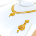 Regal Sophisticated 22k Gold Fanned Necklace Set 