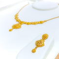 Ethereal Lovely 22k Gold Floral Necklace Set 