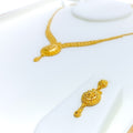 Delicate Delightful 22k Gold Floral Necklace Set 