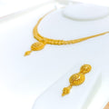 Palatial Floral Dome 22k Gold Beaded Necklace Set 