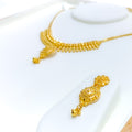 Iridescent Traditional 22k Gold Heirloom Necklace Set 