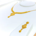 Nobel Classy 22k Gold Kite Shaped Necklace Set 