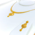 Refined Glamorous 22k Gold Ornate Necklace Set 