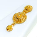 Magnificent V Shaped Dome Flower 22k Gold Necklace Set 