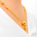 Unique Dangling Orb Ball 22K Gold Necklace 