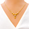 Bright Dotted Dual Tone 22K Gold Necklace 