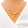 Delicate Oval Beaded 22K Gold Necklace 