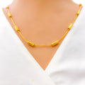 Majestic Long Barrel 22K Gold Necklace