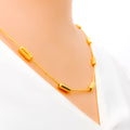 Majestic Long Barrel 22K Gold Necklace