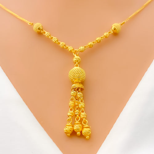 Gorgeous Glistening Wavy 22K Gold Necklace 
