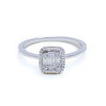Classy Bright 18k White Gold + Diamond Ring