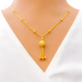 Stately Striking 22K Gold Dangling Necklace 