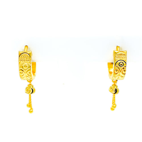 Radiant Reflective 22k Gold U Bali Earrings