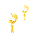 Glimmering Striped 22k Gold U Bali Earrings 