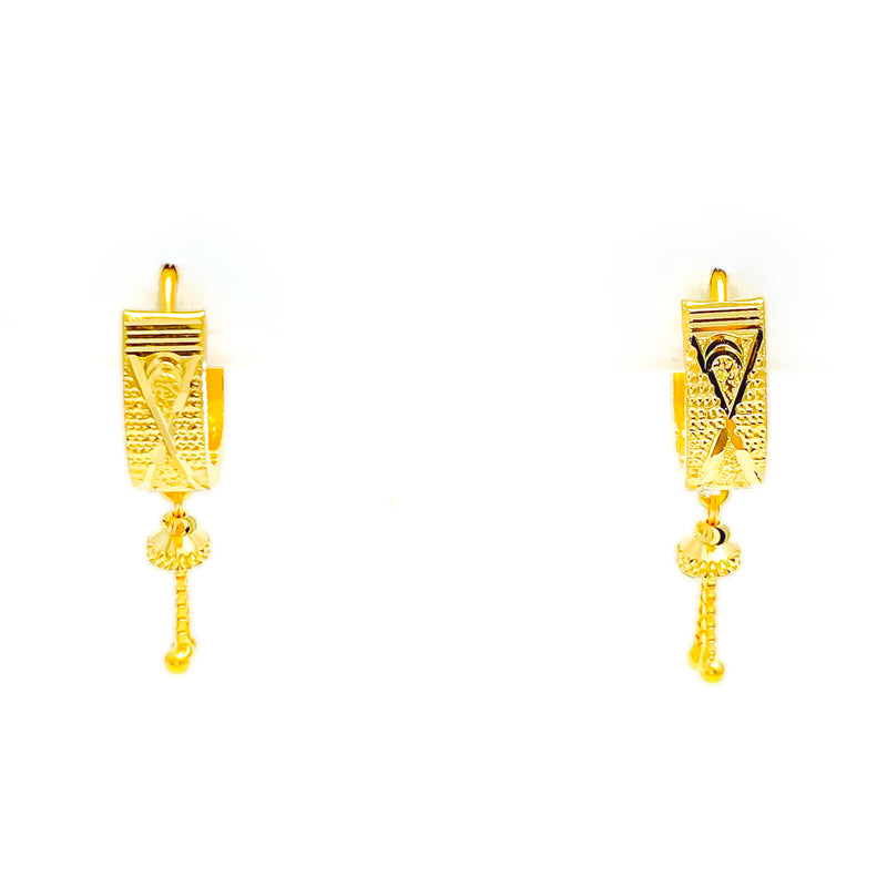 Lavish Twinkling 22k Gold U Bali Earrings 