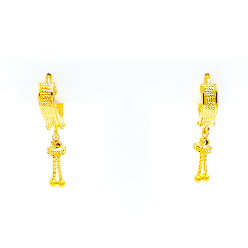 Evergreen Elegant 22k Gold Chic Earrings 