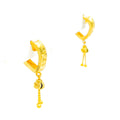 Charming Faceted 22k Gold Shiny Earrings