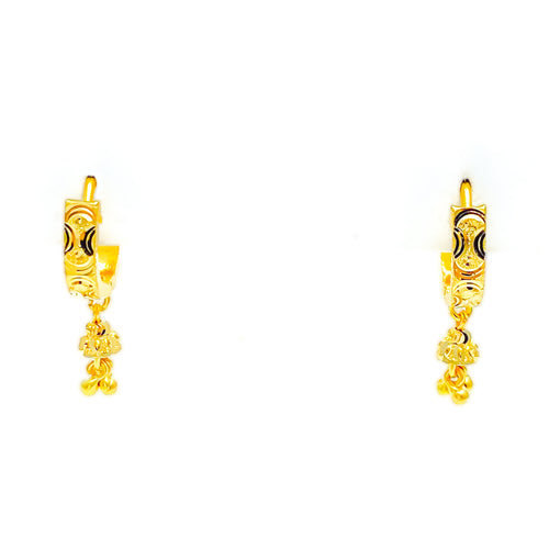 Iconic High Finish 22k Gold U Bali Earrings 