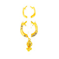 Iconic High Finish 22k Gold U Bali Earrings 