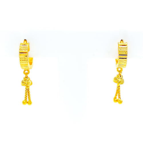 Alternating Opulent 22k Gold U Bali Earrings 