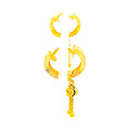 Alternating Opulent 22k Gold U Bali Earrings 