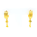 Upscale Striped Block 22k Gold Earrings 