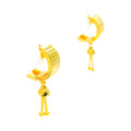 Upscale Striped Block 22k Gold Earrings 