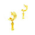 Graceful Glistening 22k Gold Dressy Earrings 